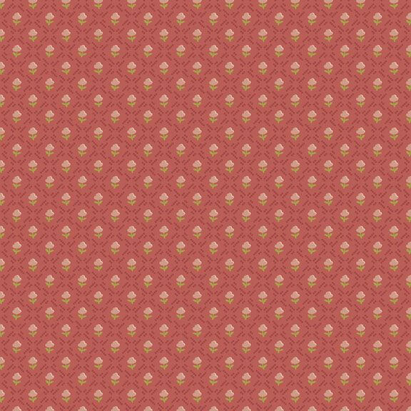 Primrose Prints - Geo Tulip - Red 44" / 45" Fabric Per Yard