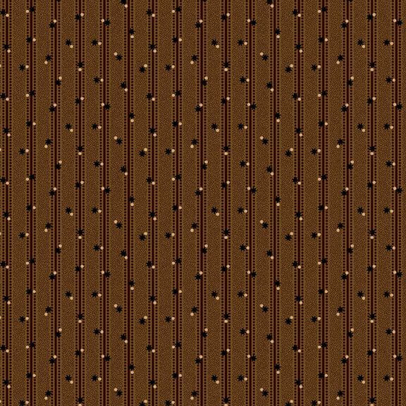 Colorful Coordinates & Stashing - Star Stripe - Brown 44" / 45" Fabric Per Yard