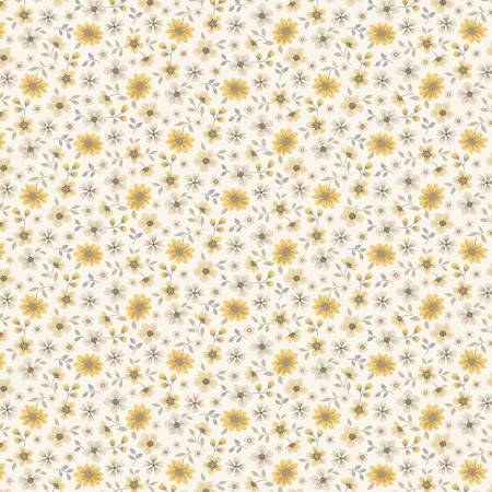 Marcus Fabrics Little Blooms quilting cotton fabric in Cream
