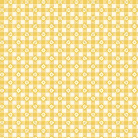 Marcus Brothers Aunt Grace Calicos Yellow Picnic quilting fabric — reproduction calico