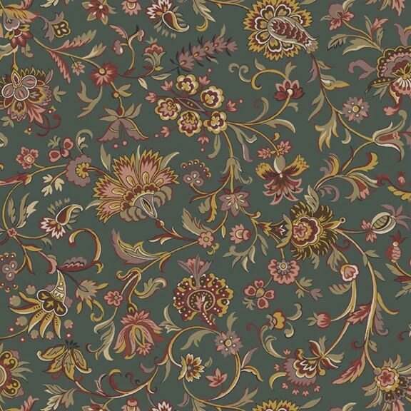 Dressmaker - Jacobean - Teal 44" / 45" Fabric Per Yard