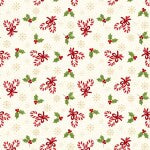 Peppermint and Pine Candy Cane Multi Christmas quilting fabric by Marcus