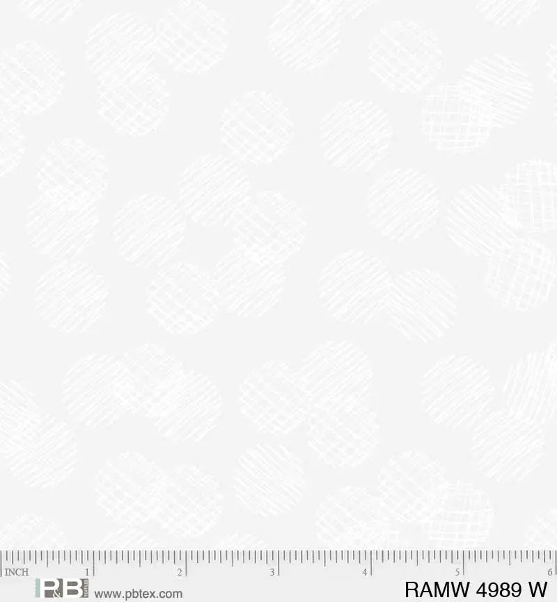 White on White Ramblings Tossed Sketched Cotton Wideback Fabric per yard
