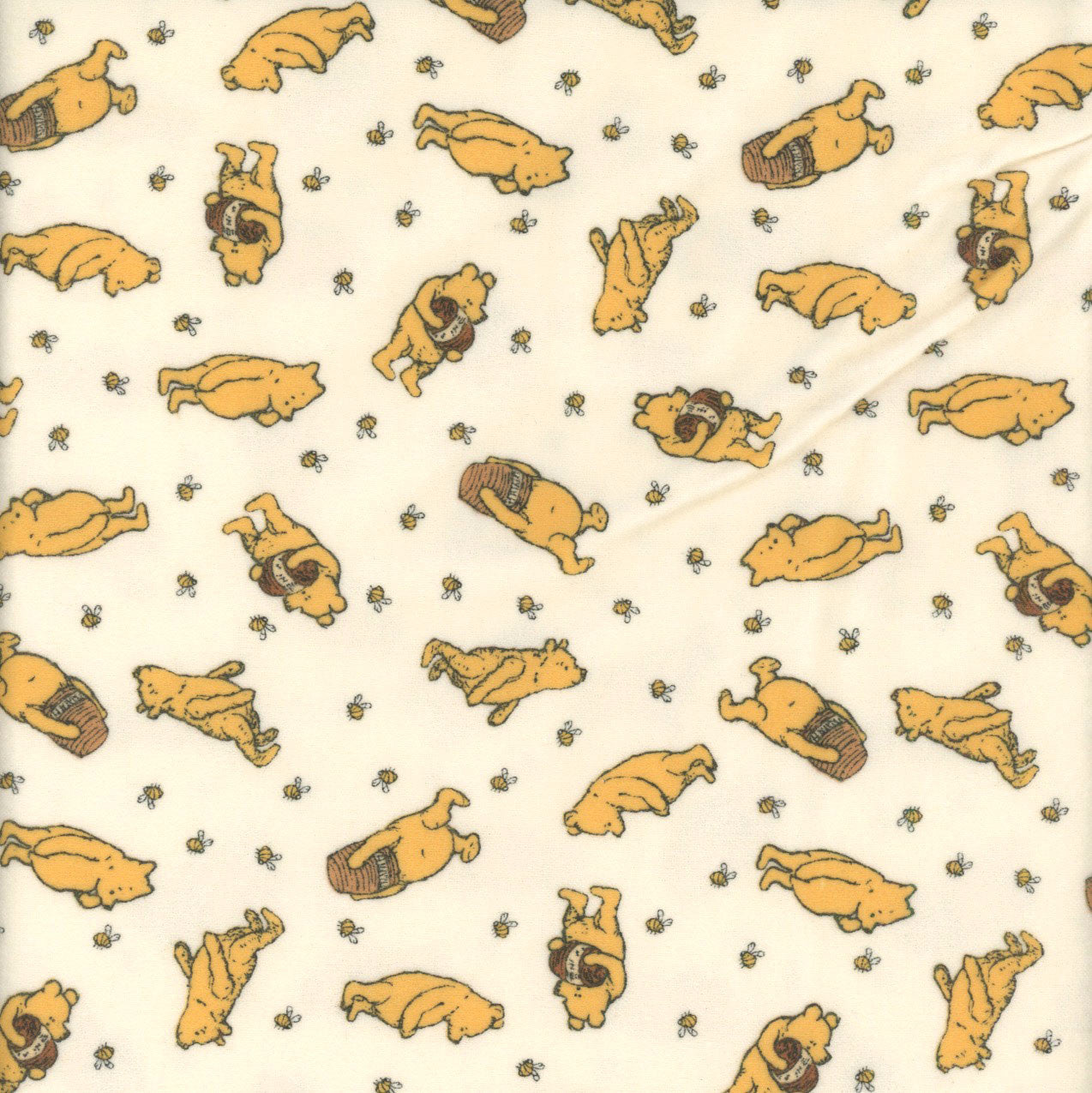 Winnie The Pooh Flannel Toss Cream by Riley Blake