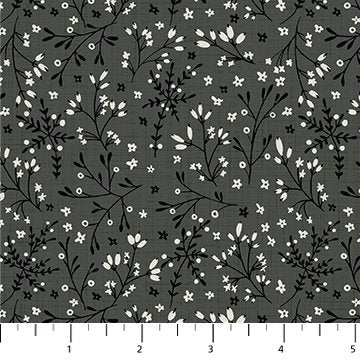 FIGO Grassland quilting cotton fabric in Gray