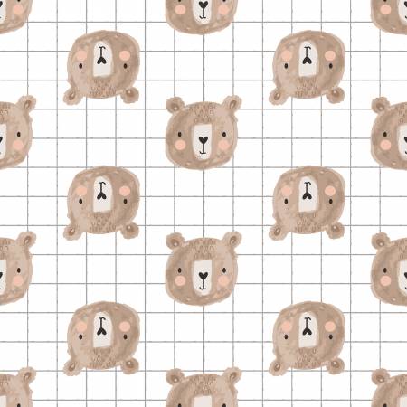 RJR Fabrics Wild Ones Blush Oso quilting fabric — gentle bears on blush pink