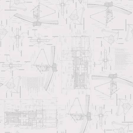 RJR Hidden Universe Satellites Ahead quilting cotton fabric in Pencil Marks