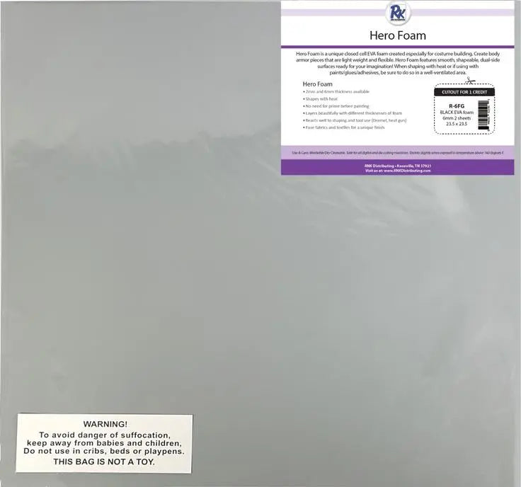 RNK GREY CREATIVE FOAM- EVA 6MM - 2pc 23.5" x 23.5" - Linda's Electric Quilters