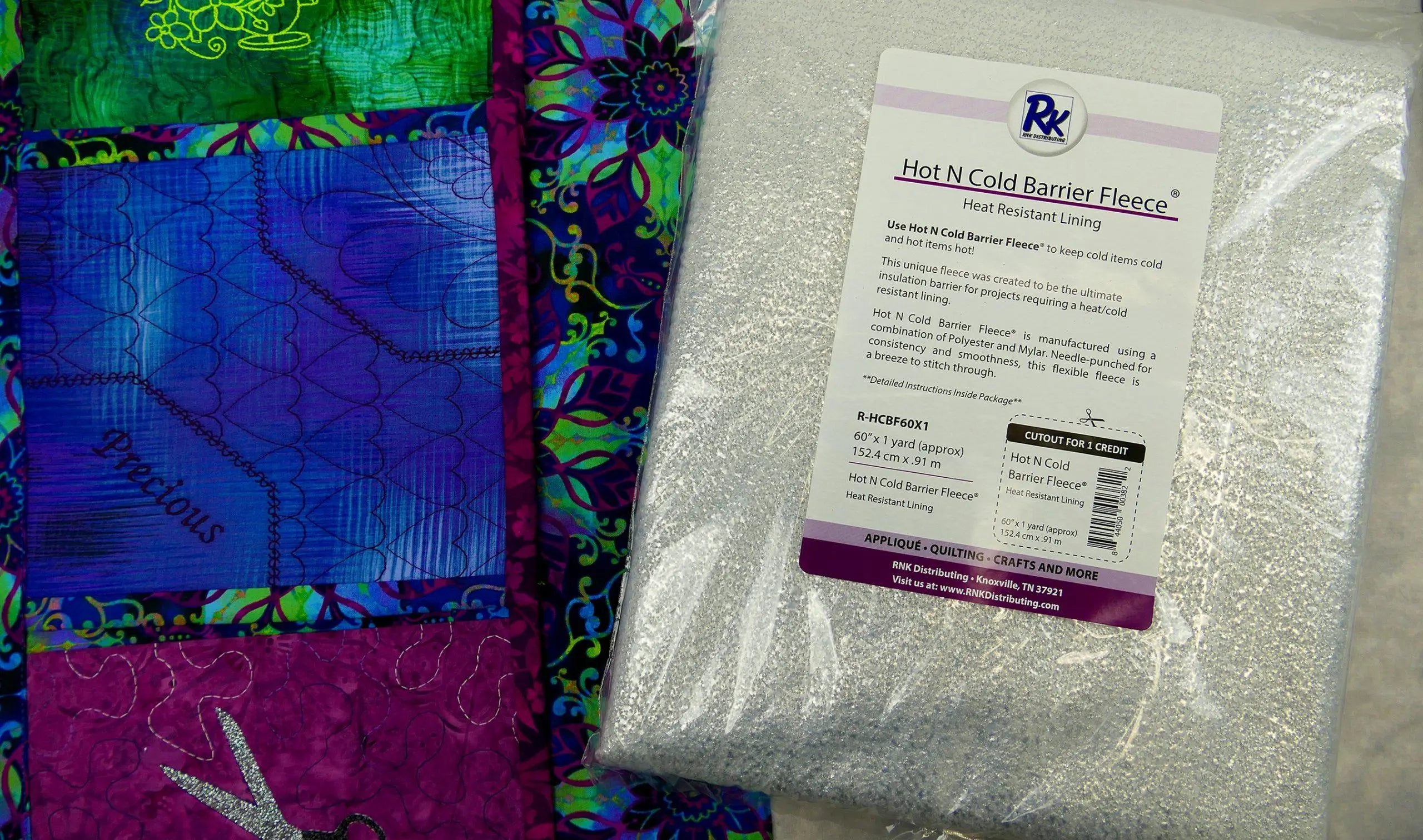 RNK Hot N Cold Barrier Fleece 60" x 1 yard - Linda's Electric Quilters