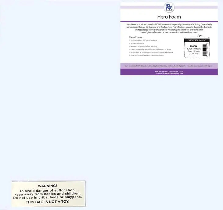 RNK WHITE CREATIVE FOAM - EVA 6MM - 2pc 23.5" x 23.5" - Linda's Electric Quilters