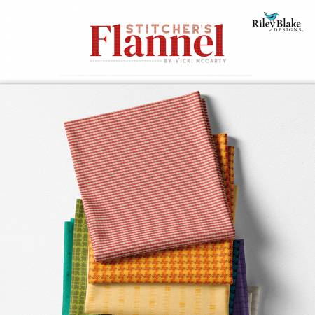 Riley Blake Stitcher's Flannel 2.5 inch strips, 40 pieces