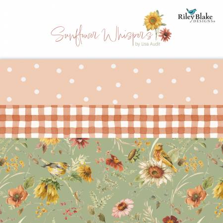 Riley Blake Sunflower Whispers 2.5 inch strips precut bundle with 40 coordinated strips