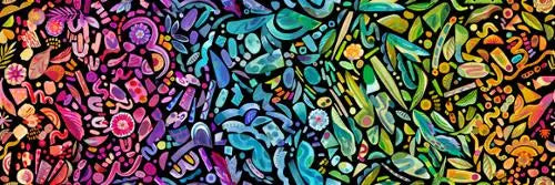 Radiant Midnight Ombre Watercolor Leaves Cotton 44"/45" Fabric Per Yard Moda Fabrics & Supplies