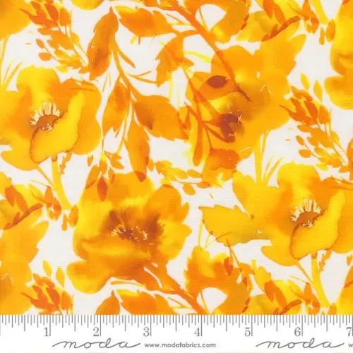 Radiant Sunshine Poppies Cotton 44"/45" Fabric Per Yard Moda Fabrics & Supplies