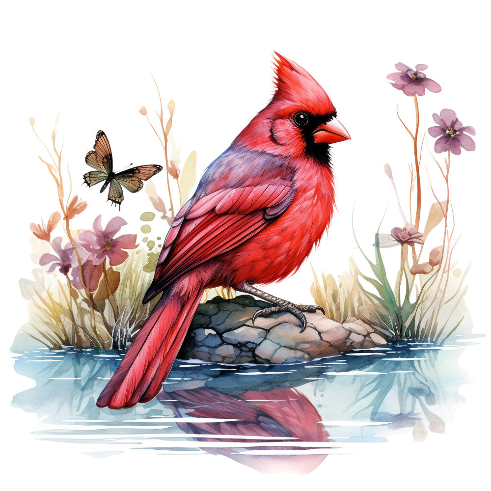 Red Cardinals Fabric Panel 2