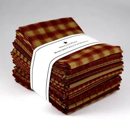 Red Homespun Fat Quarter 12pcs - Linda's Electric Quilters