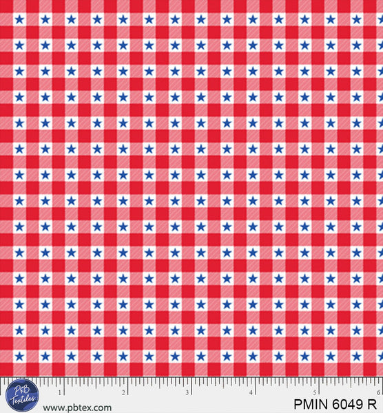 Red Patriotic Minis PMIN-6049-R Cotton 44”/45” Fabric Per Yard