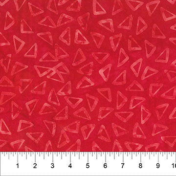 Red Scattered Triangle Celebration Cotton 44/45 Fabric Per Yard