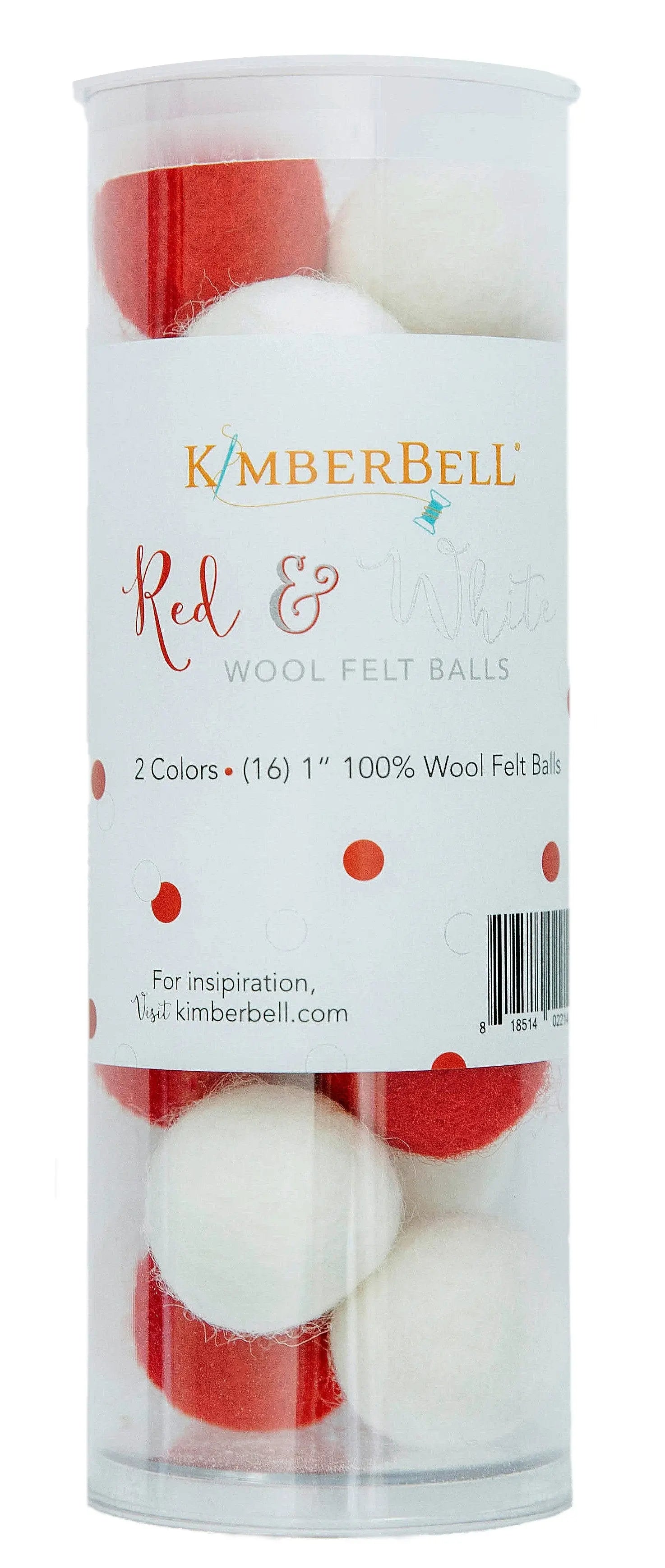 Red and White Wool Felt Balls - Linda's Electric Quilters