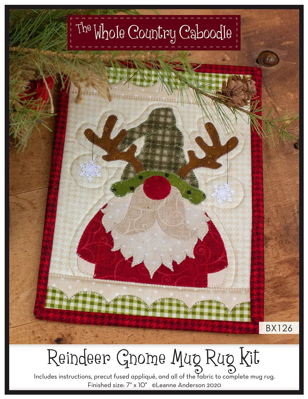 Reindeer Gnome Mug Rug Kit - Linda's Electric Quilters