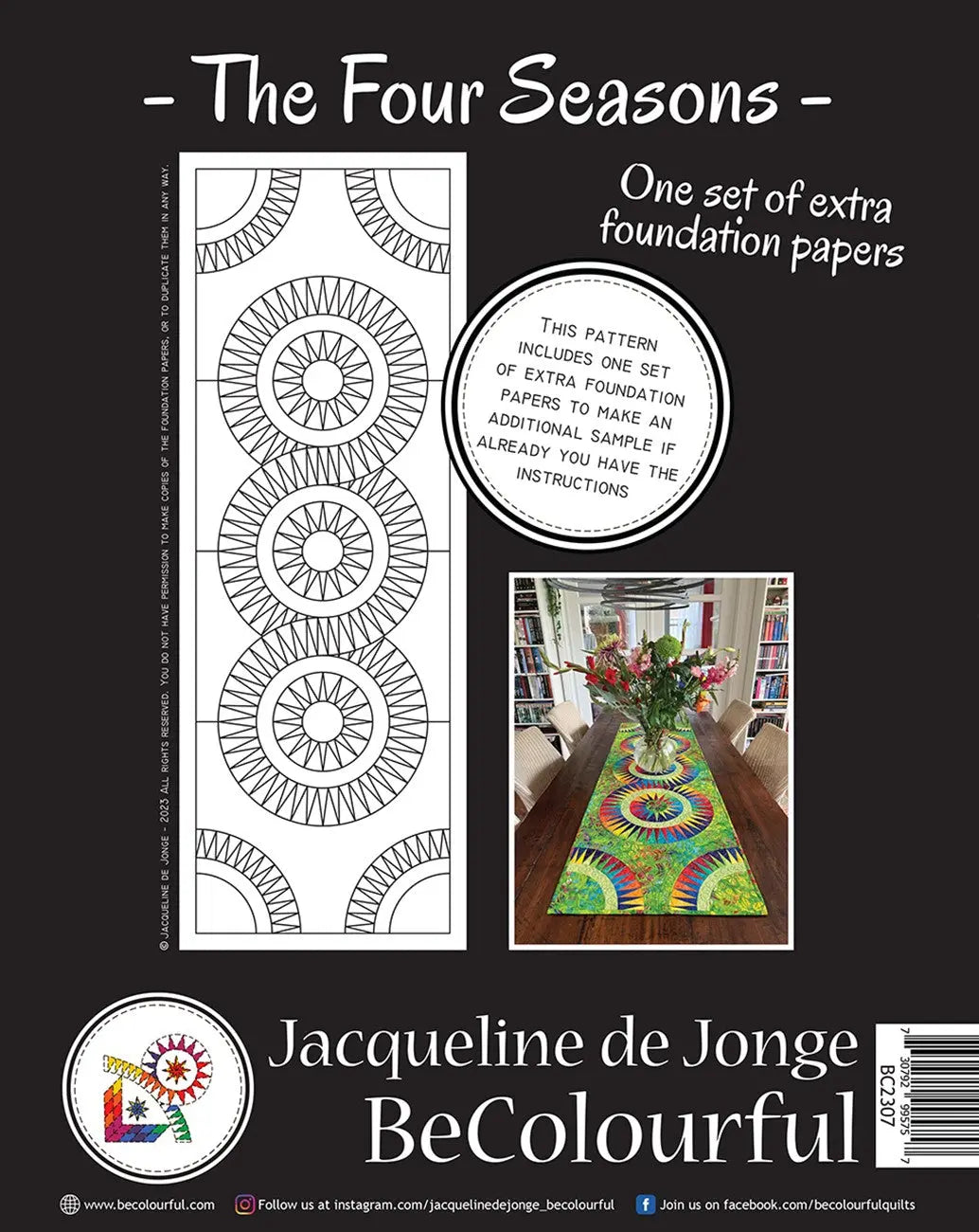Replacement Papers For The Four Seasons Table Runner Spring - Linda's Electric Quilters
