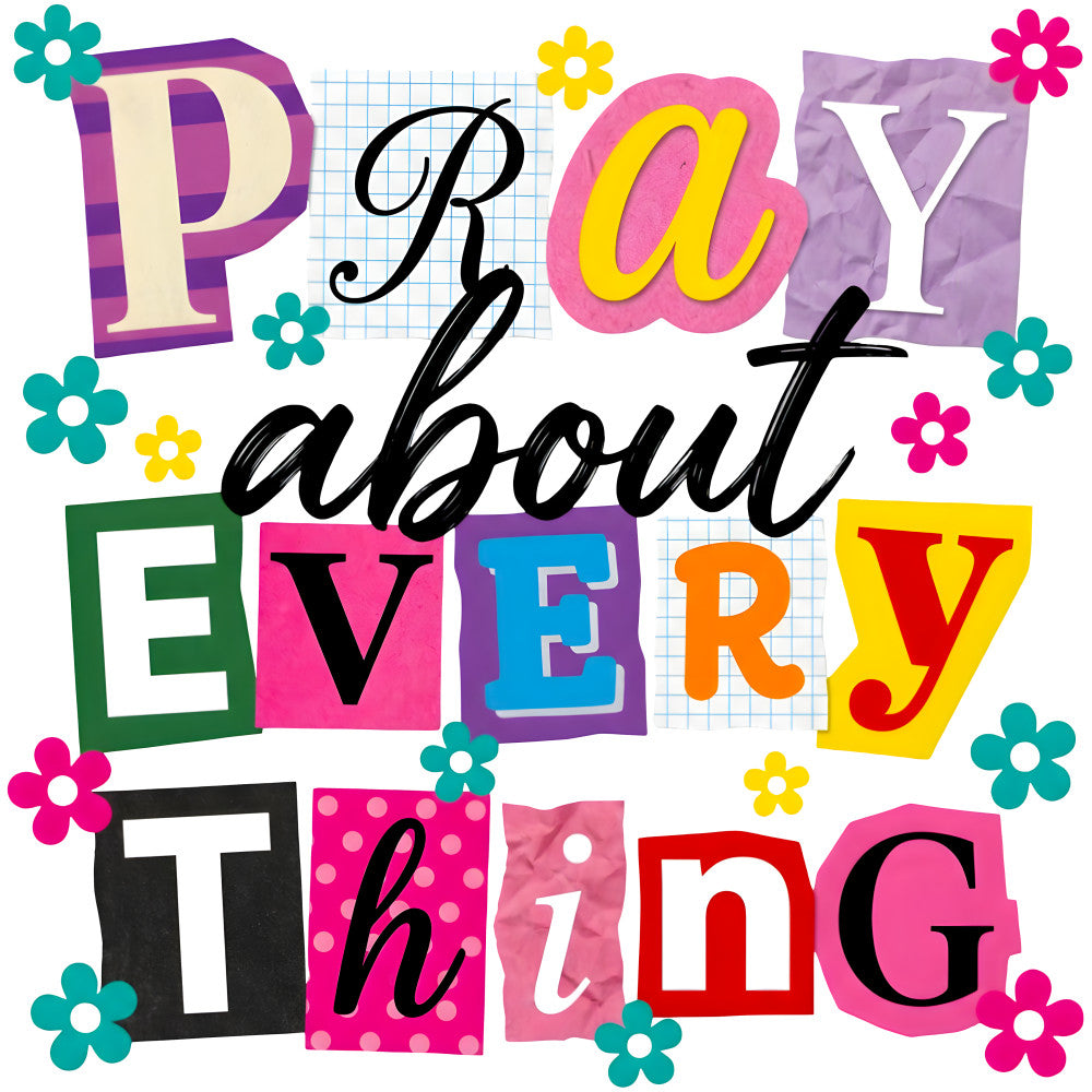 Retro Pray About Fabric Panel 1