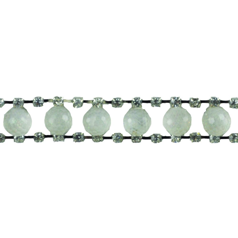 Rhinestone And Bead Trim - 5/8" wide - BR-470-01