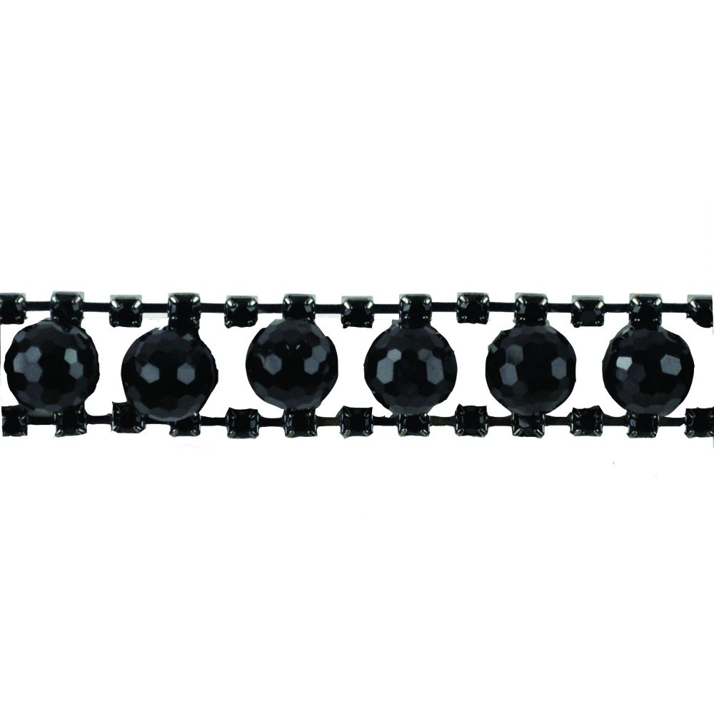 Rhinestone And Bead Trim - 5/8" wide - BR-470-02