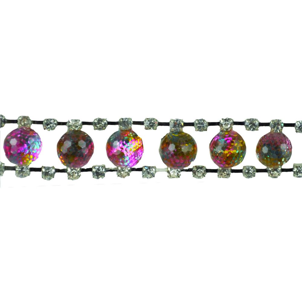 Rhinestone And Bead Trim - 5/8" wide - BR-470-31