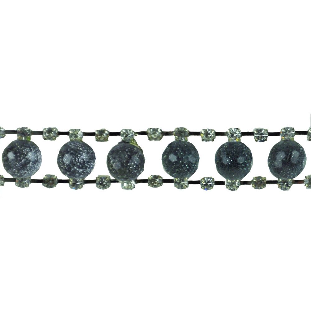 Rhinestone And Bead Trim - 5/8" wide - BR-470-49