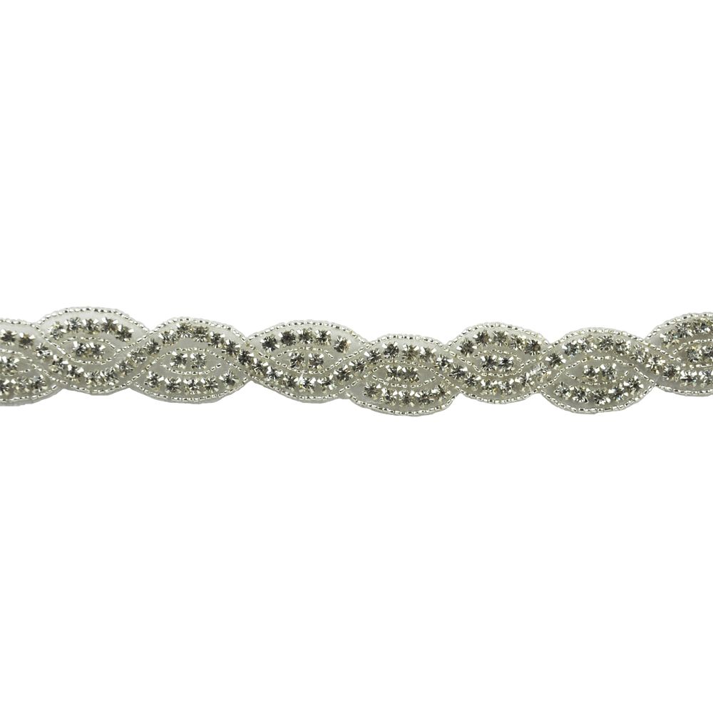 Rhinestone Trim By the Yard - 1" wide - BR-4984 - Silver