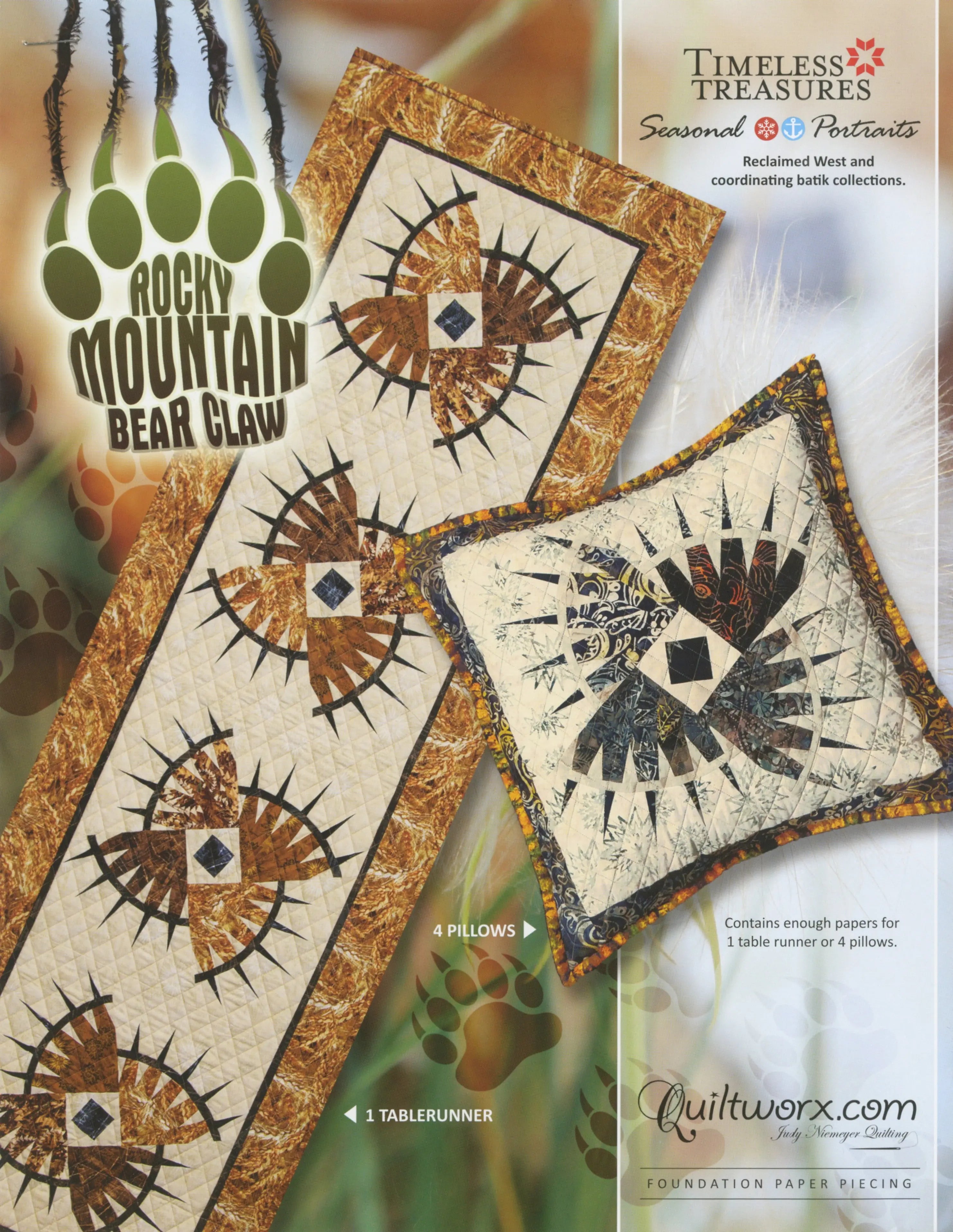 Rocky Mountain Bear Claw Table Runner - Linda's Electric Quilters