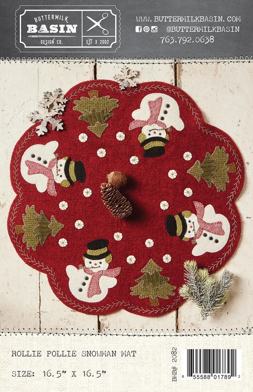 Rollie Pollie Snowman Mat - Linda's Electric Quilters