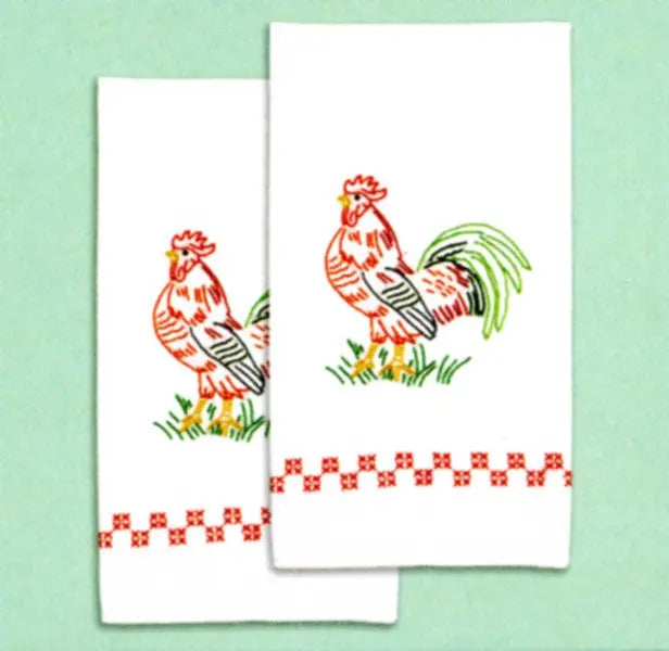Rooster Hand Towels 17in x 28in - Linda's Electric Quilters