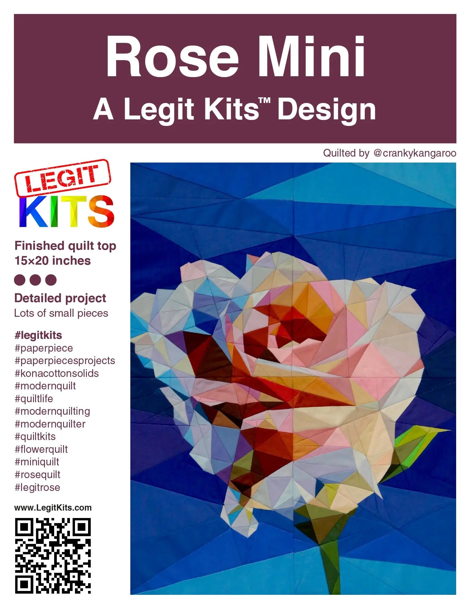 Rose Mini Quilt Kit Legit Kits