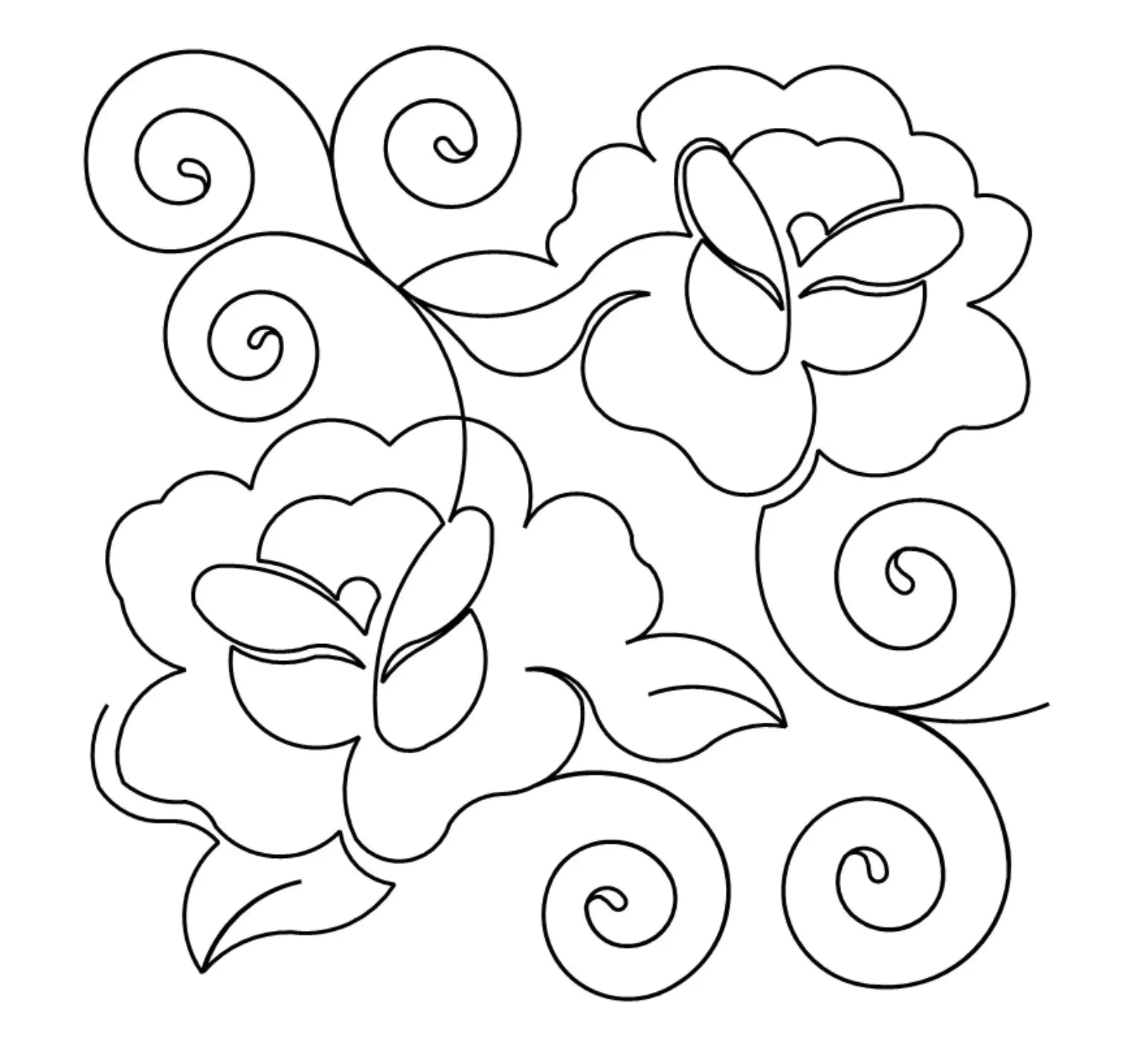 Rose and Curls E2E - Linda's Electric Quilters