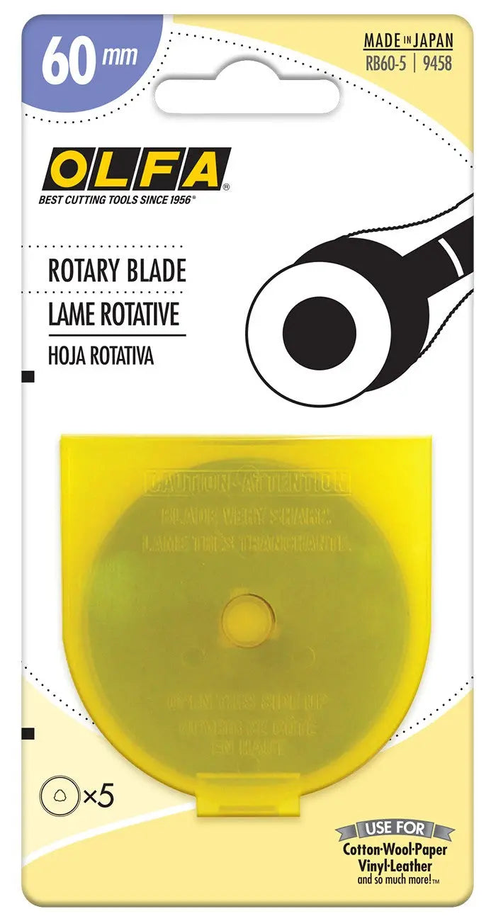 Rotary Blade RTY3 60mm 5ct Bulk - Linda's Electric Quilters