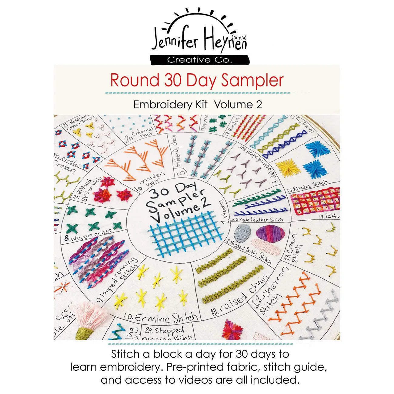 Round 30 Day Sampler Embroidery Class Volume 2 - Linda's Electric Quilters