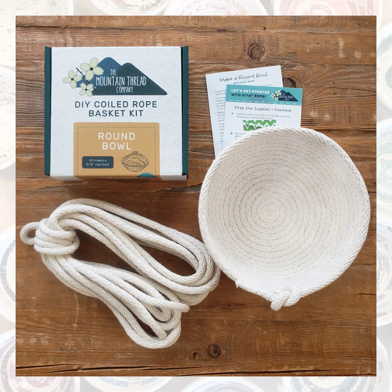 Round Bowl with 5/16in Coiled Rope Basket Kit - Linda's Electric Quilters