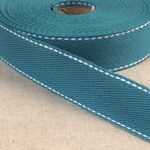 100% cotton webbing with stitches Turquoise — bag strap notion