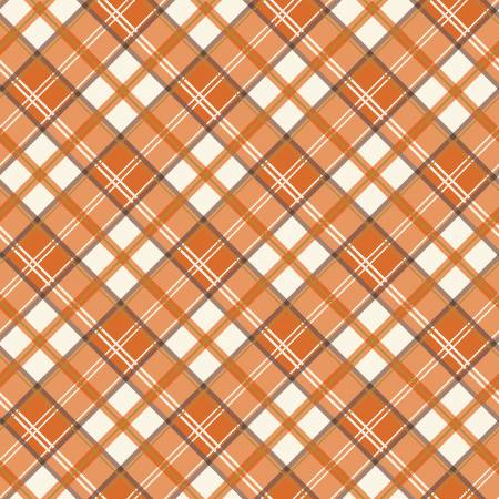 Riley Blake Shades of Autumn orange plaid metallic quilting cotton fabric