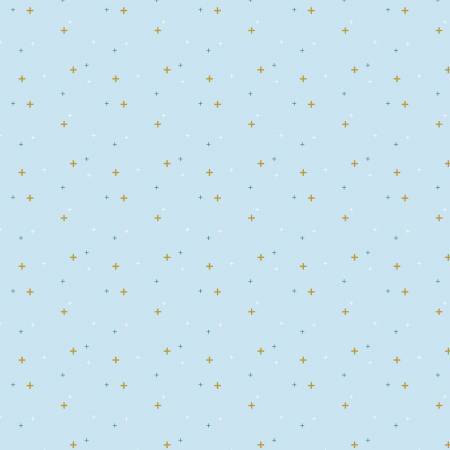 Riley Blake Sparkler metallic quilting cotton fabric in Boy Blue