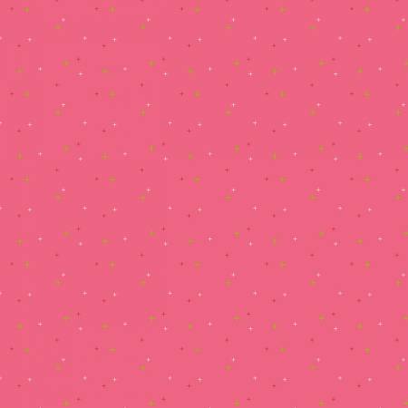 Riley Blake Sparkler metallic quilting cotton fabric in Raspberry