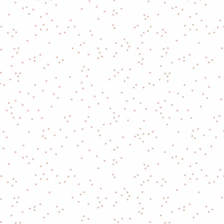 Riley Blake Blossoms on White quilting fabric in Rosegold Sparkle