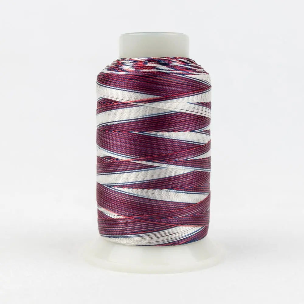 SD33 - Mirage™ 30wt Rayon Blue White Red Thread WonderFil USA