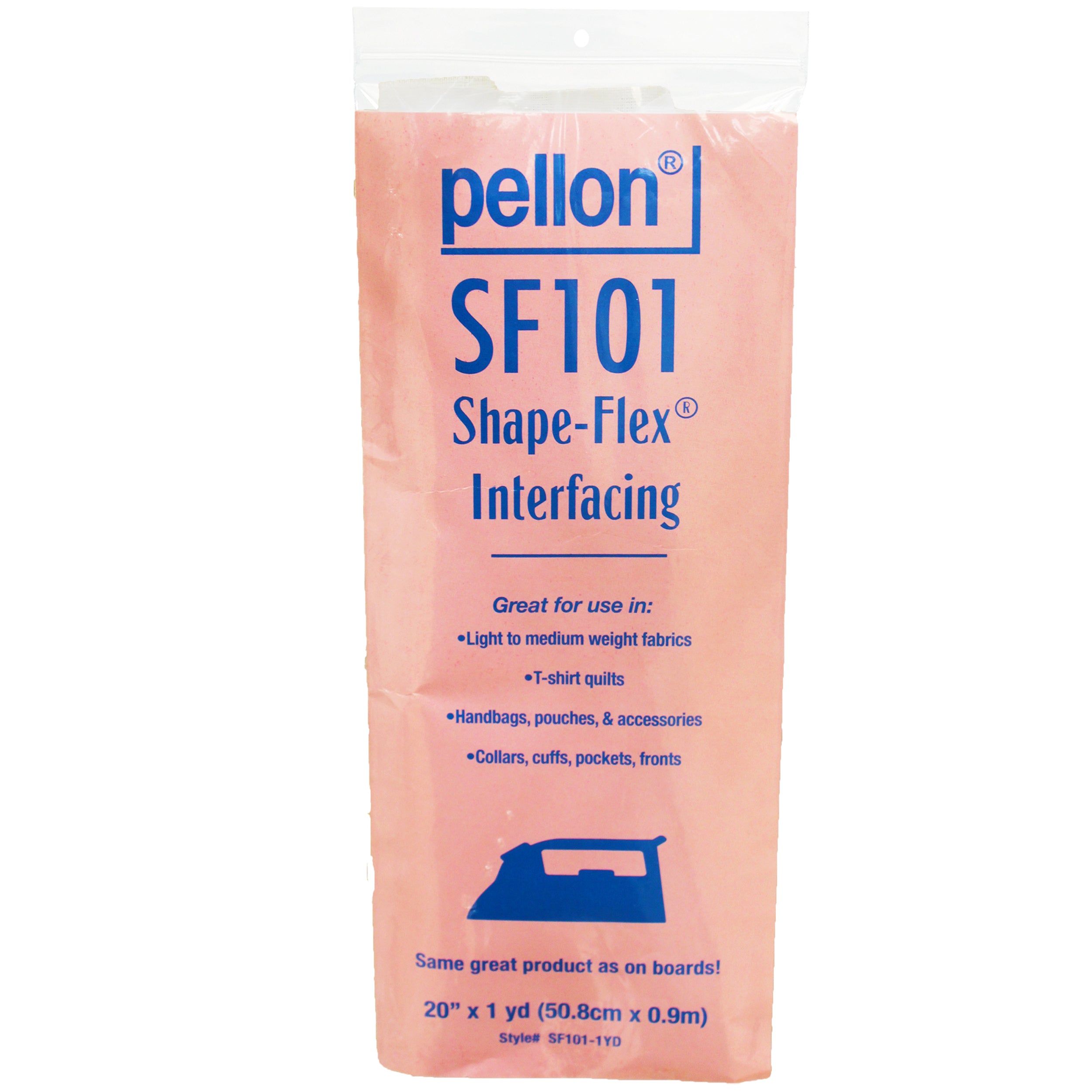 Pellon® SF101 Shape-Flex® Cotton Woven Fusible Interfacing 20" x 1 yard Package. Color: White.