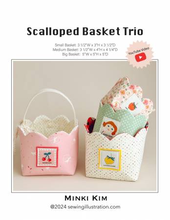 Riley Blake Minki Kim Scalloped Basket Trio sewing pattern