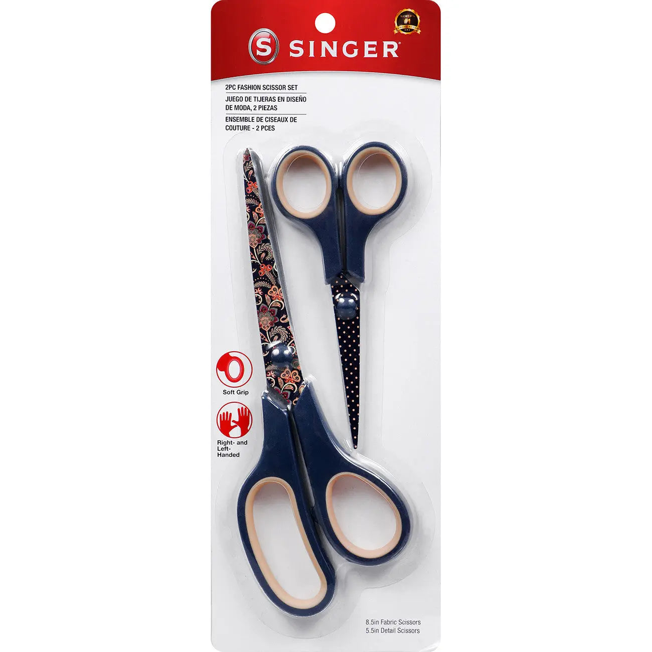 SINGER Printed Blade Scissor Set 2pc - Linda's Electric Quilters