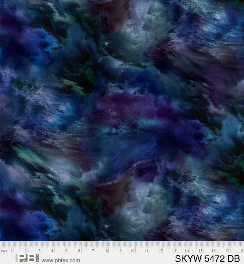 Blue Peacock Sky Cotton Wideback Fabric per yard P&B Textiles