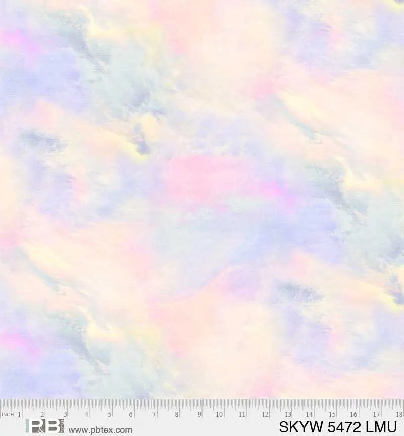 Multi Pastel Sky Cotton Wideback Fabric per yard P&B Textiles